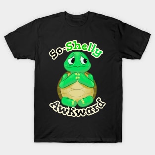 So-Shelly Awkward - Socially Awkard Cartoon Tortoise Illustration T-Shirt